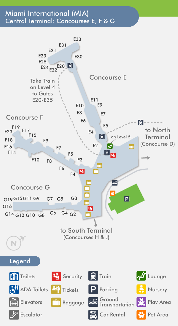 MIA miami airport central terminal map