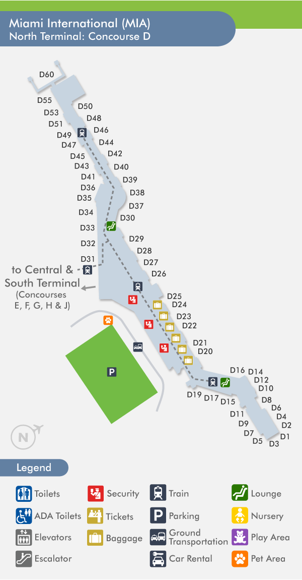 MIA miami airport North terminal map