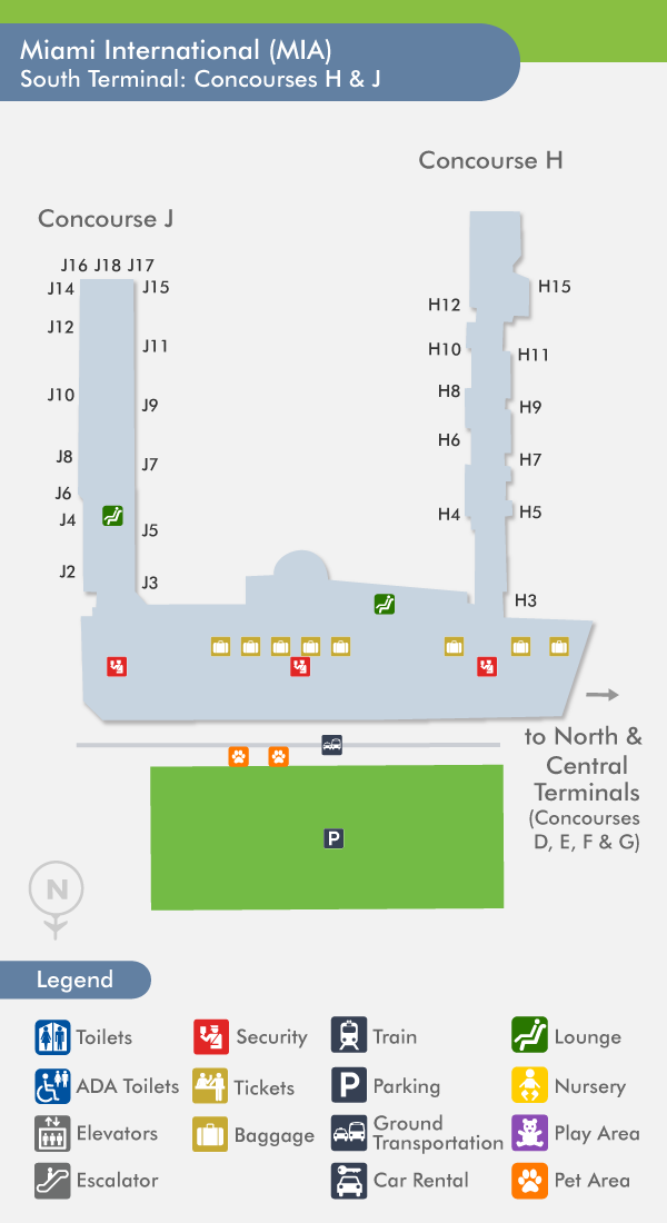 MIA miami airport south terminal map